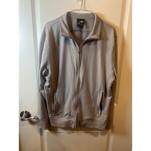 Ahead Mens Full Zip Sweatshirt Embroidered Logo Gray Medium